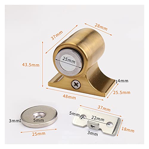 Kuaizi Neodym-Magnet-Türstopper 304 Edelstahl starker magnetischer Boden Saugmini-Tür-Stop-Möbel-Hardware Jingxin(Color:Brushed gold) von Aqxyqaz