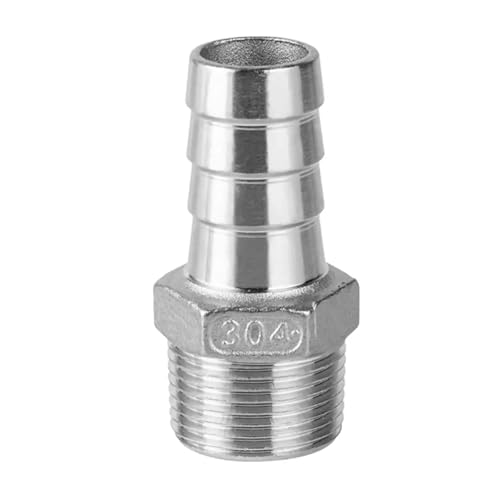 GUYTRM 1/8 "1/4" 3/8 "1/2" 3/4 "1" BSPT Männlich 6 8 10 12 13 15 16 19 20 25 32mm Schlauch Barb Anschluss 304 Edelstahl Hosetail Koppler lingli(12mm,STRAIGHT MALE_3/8") von Aqxyxsw