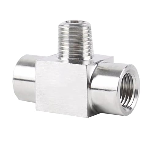 GUYTRM 1/8 "1/4" 3/8 "1/2" 3/4 "Innengewinde Außengewinde Edelstahl Drei Weg Hochdruck Rohr Fitting adapter lingli(Female-Male-Female,BSP1I4) von Aqxyxsw