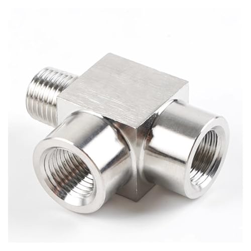 GUYTRM 1/8 "1/4" 3/8 "1/2" 3/4 "Innengewinde Außengewinde Edelstahl Drei Weg Hochdruck Rohr Fitting adapter lingli(Male-Female-Female,BSP3I8) von Aqxyxsw