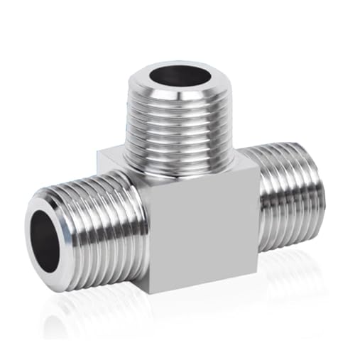 GUYTRM 1/8 "1/4" 3/8 "1/2" 3/4 "Innengewinde Außengewinde Edelstahl Drei Weg Hochdruck Rohr Fitting adapter lingli(Male Thread,NPT1I2) von Aqxyxsw