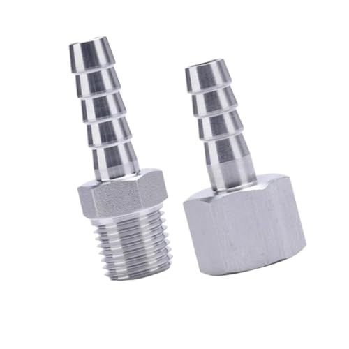 GUYTRM 1/8 "1/4" 3/8 "1/2" 3/4 "weiblich Männlich 4 6 8 10 12-20mm Schlauch Barb Hosetail Fitting 304 Edelstahl Wasser Gas lingli(NPT,6MM_1/8") von Aqxyxsw
