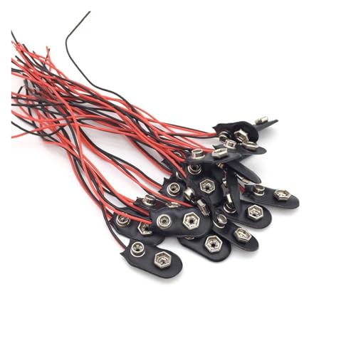 GUYTRM 100 STÜCKE 9 V Volt Batterie Schnappverbinder Clip Draht 150 MM Kabel lingli(Type-I) von Aqxyxsw