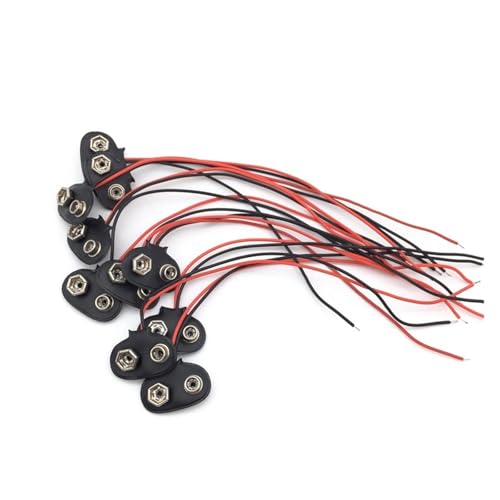 GUYTRM 100 STÜCKE 9 V Volt Batterie Schnappverbinder Clip Draht 150 MM Kabel lingli(Type-T) von Aqxyxsw