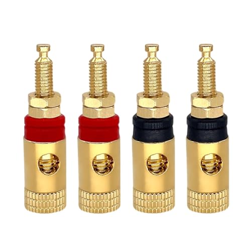 GUYTRM 2/4 Stücke Vergoldete Kupfer Lautsprecher Binding Post Weibliche Bananenstecker Audio Bananenstecker Buchse Terminal lingli(4pcs) von Aqxyxsw