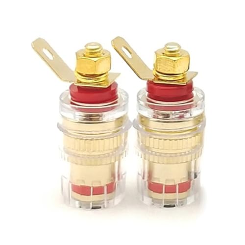 GUYTRM 2 STÜCKE Lautsprecheranschluss Binding Post 4mm Bananenstecker Buchse Niederfrequenzverstärker Anschluss for Lautsprecher lingli(2PCS-Red) von Aqxyxsw