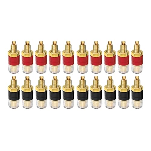 GUYTRM 4 Stücke 4mm Vergoldete Lautsprecherverstärker Binding Posts Messing Terminal Stecker Transparent Shell Bananenstecker Buchse lingli(20pcs) von Aqxyxsw