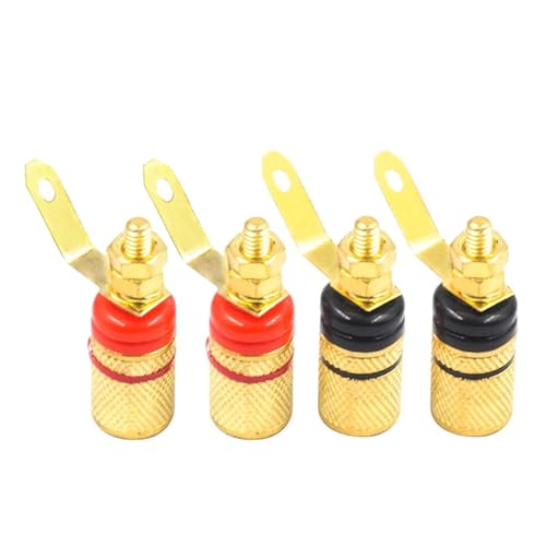 GUYTRM 4 stücke Vergoldete Verstärker Lautsprecher Terminal Binding Post Bananenstecker Buchse Anschluss Geeignet 4mm Bananenstecker lingli(4PCS) von Aqxyxsw