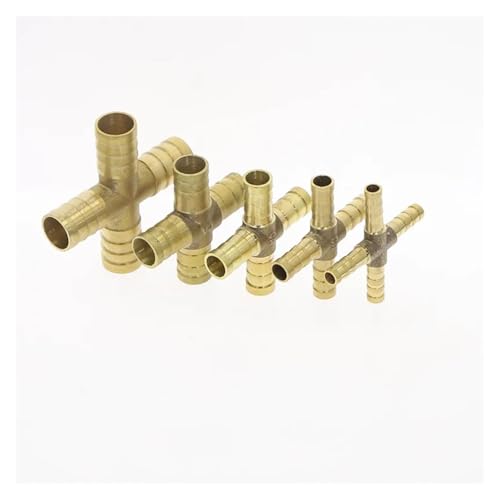 GUYTRM 4mm 5mm 6mm 8mm 10mm 12mm 14mm 16mm 19mm 25mm Schlauchanschluss Messing Widerhaken Gerader Winkel T-Stück Y 2 3 4 Weg Rohrverschraubung Anschluss lingli(4 Way,8mm) von Aqxyxsw