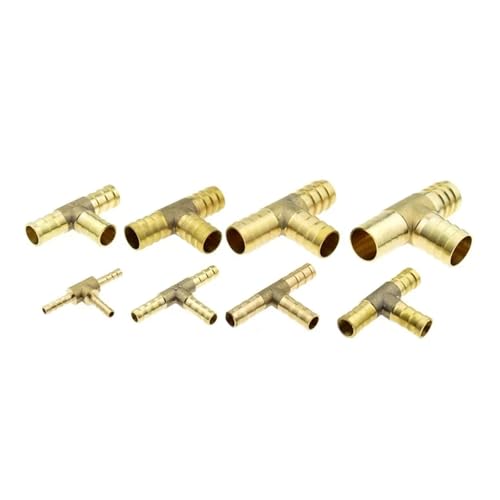 GUYTRM 4mm 5mm 6mm 8mm 10mm 12mm 14mm 16mm 19mm 25mm Schlauchanschluss Messing Widerhaken Gerader Winkel T-Stück Y 2 3 4 Weg Rohrverschraubung Anschluss lingli(T 3 Way,10mm) von Aqxyxsw