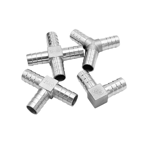 GUYTRM 4mm 6mm 8mm 10mm 12mm 13mm 14mm 15mm 16mm 19mm Schlauchanschluss Pagodenschwanz T-Stück Y-Winkelstück Kreuz 3/4-Wege-Rohrverschraubung aus Edelstahl 304 lingli(Four Ways 15mm) von Aqxyxsw