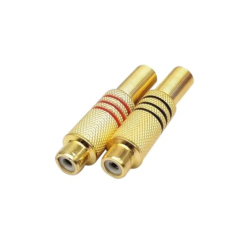 GUYTRM 5/20/100PCS Anschlüsse Weibliche Stecker Vergoldet Adapter Solder Kabel Steckdose Adapter CCTV Kamera lingli(rot,5PCS) von Aqxyxsw