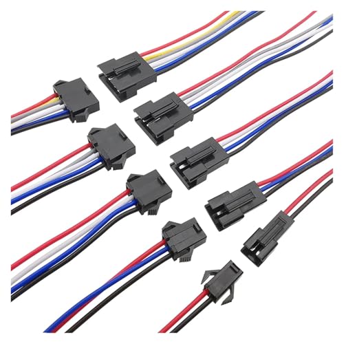 GUYTRM 5 Paar SM 2/3/4/5/6 Pin 2,54 mm Pitch Männlich Weiblich Stecker LED-Verlängerungskabel Drahtverbinder LED-Streifenlicht DIY 10/15/20 CM lingli(10CM,6Pin) von Aqxyxsw