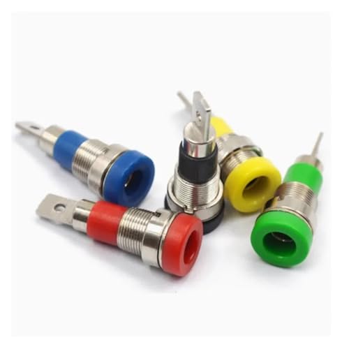 GUYTRM 5 stücke 2mm Bananenbuchse Binding Post Mutter Bananenstecker Jack Elektrische Anschlussklemme lingli(rot) von Aqxyxsw