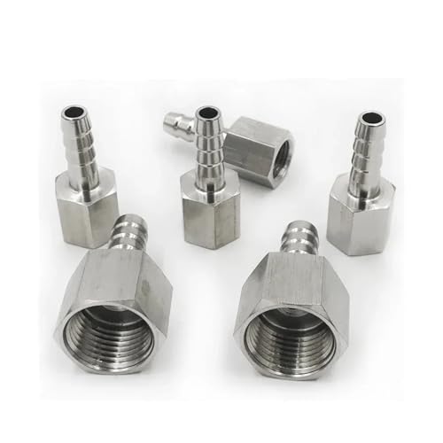 GUYTRM 6 8 10 12 14 16mm Schlauch Barb x 1/8 "1/4" 3/8 "1/2" 3/4 "weibliche 304 Edelstahl Druck Beständig Rohr Fitting lingli(16MM_1/2") von Aqxyxsw