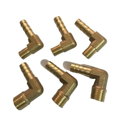 GUYTRM Messing-Schlauchanschluss, Winkelstück, 6 mm, 8 mm, 10 mm, 12 mm, 16 mm, auf 1/4 1/8 1/2 3/8 Zoll Außengewinde, Widerhaken-Kupplung, Verbindungsstück, Adapter lingli(16mm Barb,3/8") von Aqxyxsw