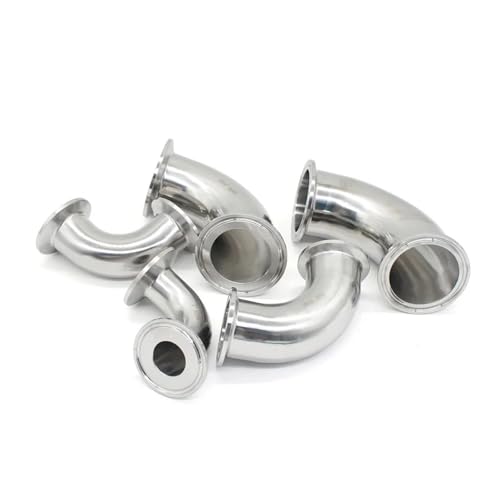 GUYTRM SS304 316L Edelstahl Drei-clip 90 Grad Winkelstück 3/4 "1" 2 "4" OD 19/25/38/51/108 Sanitär Ferrule 50,5 64 77,5 119mm lingli(89mm Ferrule 106,SS316L) von Aqxyxsw