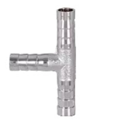 GUYTRM T-Stück Y-förmiger Reduzierstück 4 6 8 10 12 14 16 19 mm Schlauchanschlussstück aus verchromtem Messing for Luft, Wasser und Gas lingli(Tee,50 * 25MM_1 PC) von Aqxyxsw