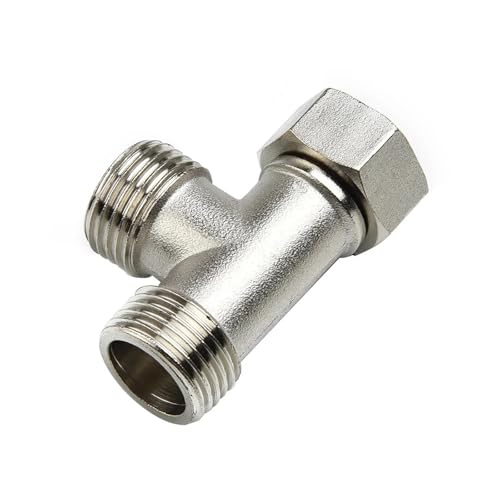 GUYTRM Toilettenumstellventil Kupfer T-Adapter G1/2" T-Ventil Bad Bidet Sprüher Duscharmatur 4 Punkte Dreiwege-Wasserleitung lingli von Aqxyxsw