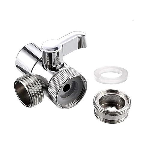 Wasserhahnadapter aus Zinklegierung und Kunststoff, Verteilerventil for Küchenspüle, Wasserhahnanschluss for den Zugang for Badezimmer mit Dusche lingli(2-KGSLT-Zinc-Alloy) von Aqxyxsw