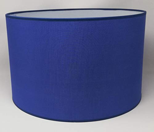 Zylinder Lampenschirm Baumwolle Stoff handgefertigt für Deckenleuchte, Tischleuchte, Stehlampe (Blau, 25 cm Durchmesser 20 cm Höhe) von ArG Lighting