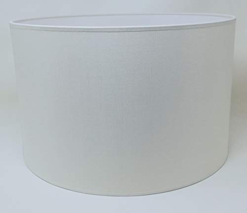 Zylinder Lampenschirm Baumwolle Stoff handgefertigt für Deckenleuchte, Tischleuchte, Stehlampe (Elfenbein, 30 cm Durchmesser 20 cm Höhe) von ArG Lighting