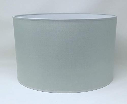Zylinder Lampenschirm Baumwolle Stoff handgefertigt für Deckenleuchte, Tischleuchte, Stehlampe (Grau, 30 cm Durchmesser 20 cm Höhe) von ArG Lighting