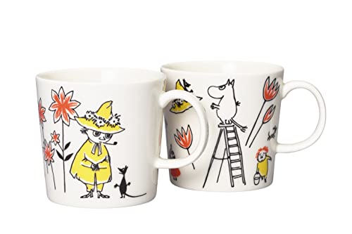 Arabia Moomin Red Cross Set mit 2 Tassen ABC Mumintroll und Snufkin 2022 von Arabia