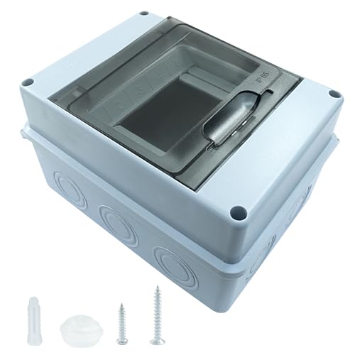 Aracombie 5 Wege Verteilerschutzbox, Leitungsschutzkasten mit Sammelschienen, IP65 bewertetes ABS-Gehäuse mit transparenter Abdeckung für Wandschutzschalter von Aracombie