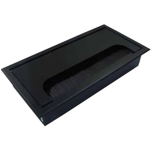 Aracombie Kabeldurchführung, 160 mm x 80 mm, rechteckige Lochabdeckung für Schreibtisch-Organizer, schwarze Schreibtischdurchführung, Lochabdeckung für Computertisch von Aracombie