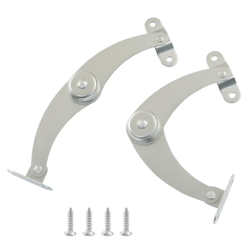 Aracombie Robuste Deckelstützscharniere, 180 Grad verstellbares Scharnier für Schränke, Möbel und Tore, Silber, 2 Stück von Aracombie