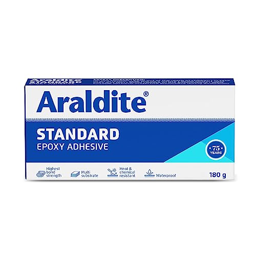 Araldite, Standard-Epoxidkleber, 180 g (Harz 100 g + Härter 80 g), weiß/blau, Boxen, 100% authentisch, hergestellt von Huntsman India von Araldite