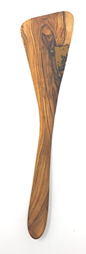 aramedia Holz Kochwerkzeug Olive Holz Spatel – handgefertigt und per Hand geschnitzt Bethlehem gestaltet in der Nähe der Geburtsort von Jesus (31,8 x 6,3 x 0,8 cm) von AramediA