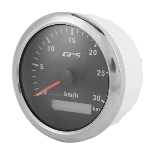 ABS + Edelstahl Geschwindigkeitsmesser für Boote, 85Mm Marine Auto GPS Geschwindigkeitsmesser Universal Geschwindigkeitsmesser 9-32 V mit 7 Farben Hintergrundbeleuchtung für Autoboot RV(Schwarz) von Aramox