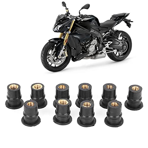 Aramox 10Pcs M5 Gummi Well Mutter Sortiment Mutter 5mm/0.2in Metrisch Motorräder Windschutzscheibenschrauben von Aramox