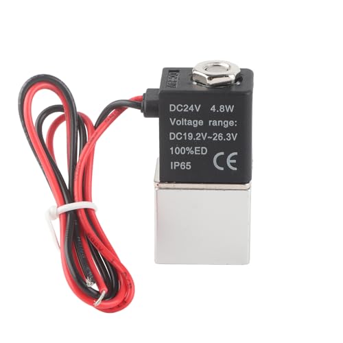 Aramox 24 V DC Direct Acting Magnet Ventil, Präzisionsbearbeitungsgewinde für Luftwasseröl mit Magnetventil IP65 für die Industrielle Automatisierung (G1/4") von Aramox