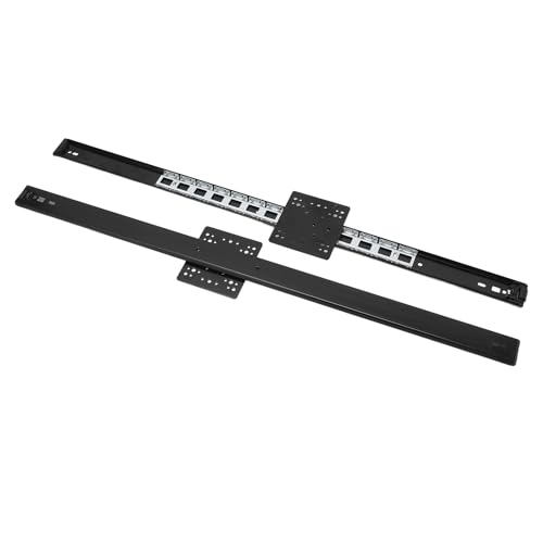 Aramox 26in Hochdienstschubladenrutschen Schwarz 650 Mm 35 Mm Breite für Wandschrank, Fernsehschrank, Versteckte Tür, Halbe Offene Schublade, 2 Abschnittsleitungen von Aramox