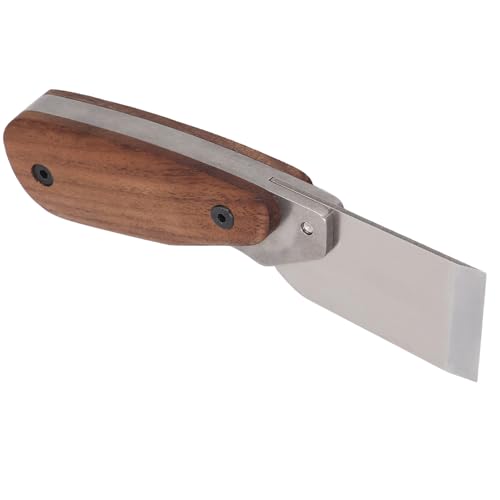 Aramox 304 Edelstahl Lederschneider Bequemer Ergonomisches Walnussholz -Holzgriff Leder -Schneidwerkzeug für Handwerker von Aramox