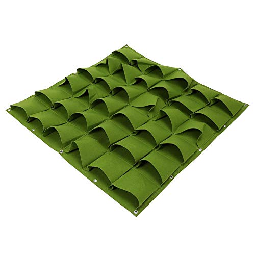 Aramox 36 Taschen für den Außenbereich, Vertikale Begrünung, Blumenaufhängung, Wand, Garten, Pflanze Wachsen, Filztaschen, 2 Farben (Green) von Aramox