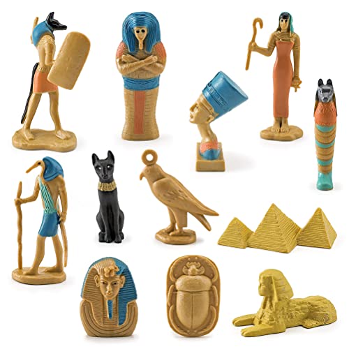 Aramox Ägypten-Statuen, 12-teilig, Altes Ägypten, ägyptischer Gott, Göttin-Figuren-Set, PVC-Miniaturstatuen-Set von Aramox