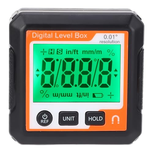 Aramox Digital Level Box mit Magnet für Reifenbaugruppenwinkelregelung, ABS -Material, Tragbares Design (orange weiß) von Aramox