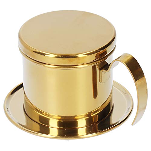 Aramox Edelstahl-Kaffeekanne, Exquisites Aussehensdesign, Leicht zu Reinigen, Tragbar für Büro-Reisecamping, Ideal für Home Bar Cafes Shop, Ausgestattet aus der Food-Grade 304 Edelstahl (GOLD) von Aramox