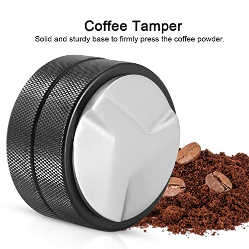 Aramox Edelstahl -Kaffeemausmanips 51 -mm Presswerkzeug Schwarz, Fest und Robust für Zuhause, Büro mit Einfacher Reinigung und Glänzendes Design, Vielseitiger Gebrauch (Schwarzer dreiblatt unten) von Aramox