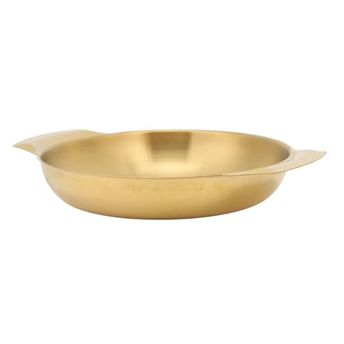 Aramox Edelstahl Paella Pfanne Doppelohr Pfanne Pfanne Flacher Bodenpfanne für Gerichte, Einschließlich Meeresfrüchte, Nudeln (Mittelgroß) von Aramox