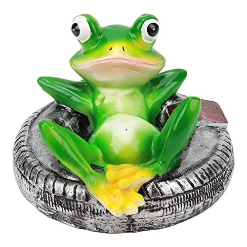 Aramox Frosch-Teich-Ornamente, Frosch-Teich-Ornamente, Kunstharz, Farbecht, Leicht zu Schwimmendes Wasser, Schwimmende Frosch-Gartenstatue für Haus, Garten, Hof (Frosch liegt auf von Aramox