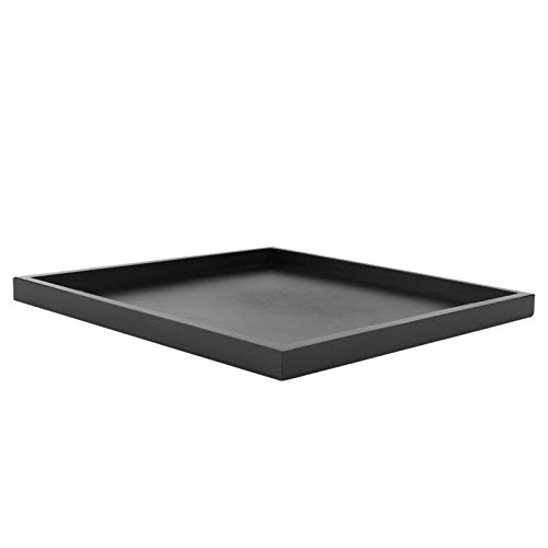Aramox Holzfutter Servierschale Tee -Servierschale Kaffee Serving Tablett Spill Proof Leicht zu Halten Paulownia Black 11.8x11.8x0.8in mit Erhöhten Kanten für das Heimrestaurant Cafe von Aramox