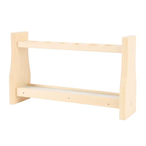 Aramox Holzpackrohrregal mit Holz 6 Loch -Loch -Tube Effizient Organisiert Wissenschaftliche Experimente für den Laborgebrauch (21mm) von Aramox
