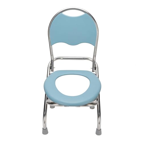 Aramox Klappbarer Edelstahl -Toilettenstuhl Nicht Schlupfhafte Commode -Stuhl mit Rückenbrett für Erwachsene, Raumsparende Töpfchenstuhl für Reisen (30cm) von Aramox