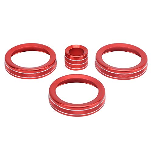 Aramox Klimaanlage Knob Trim Fit für Range Rover Evoque 2012-2018, 4Pcs A/C Knob Ring Trim Volume Adjuster Decor(rot) von Aramox