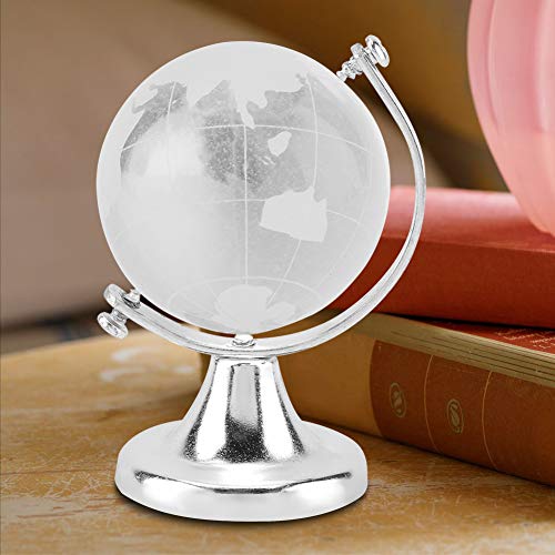 Aramox Kristallglas Globuskugel, Weltkarte Crystal Earth Kugel Bricht Leicht Leicht, Geeignet für Moderne Büros, Zen -Räume, Elegante Heiminnenräume. Am Besten Als Unternehmensgeschenke, (Silver) von Aramox